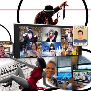 Virtual Murder Mystery Teambuilding Collage